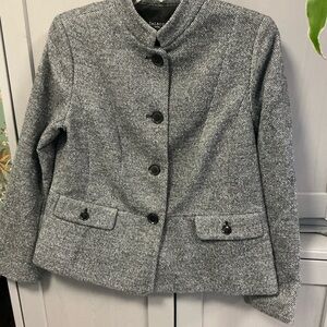 Talbots Women's Black and Gray Pea Coat